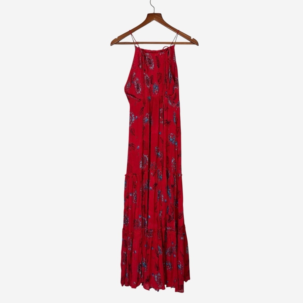 Free People Intimately Red Garden Party Floral Tiered Maxi Dress - Picture 9 of 15